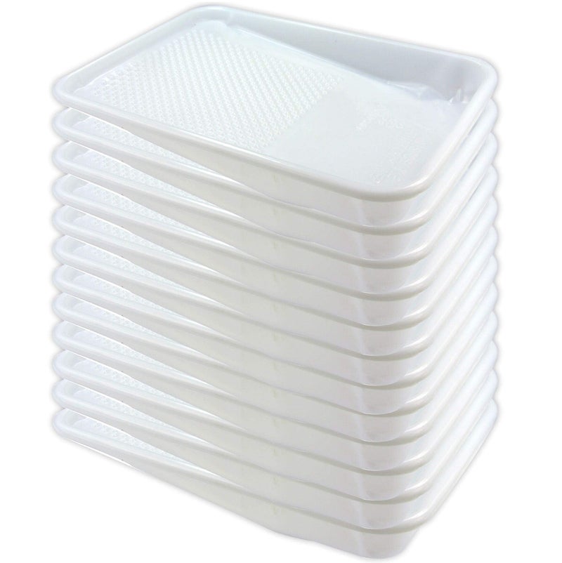 KingOrigin King Origin 9 Inch Paint Tray Liners Disposable, 12 Pack, Textured Deep Paint Pan Liners for Roller Trays, Reusable Plastic Trays for Walls, Trim, Cabinets - Image 1